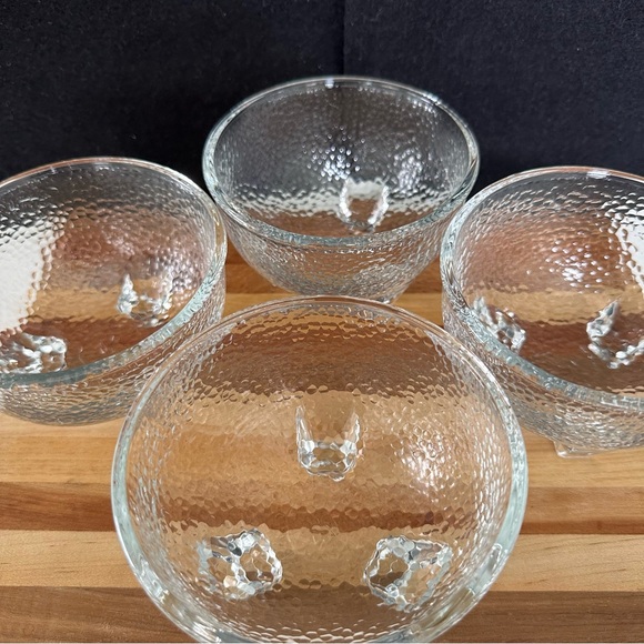 Four Crisa Footed Clear Bowls- Salsa or Dip- Libbey Hit Collection-Discontinued - Picture 3 of 7